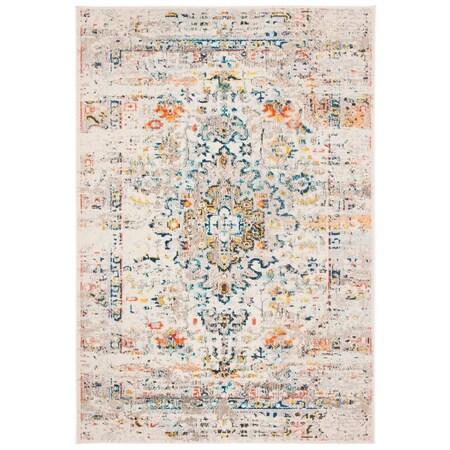 Safavieh 8 x 10 ft. Madison 400 Power Loomed Rectangle Area Rug Cream & Blue MAD474B-8